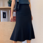 Миди-юбка в стиле «русалка» с принтом вишнёвого цветка