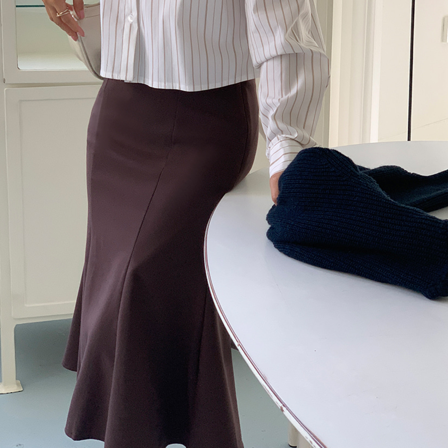 Миди-юбка в стиле «русалка» с принтом вишнёвого цветка