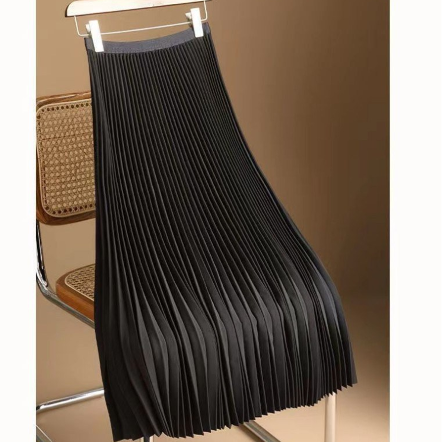 Плиссированная юбка A-силуэта с высокой посадкой