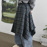 Асимметричная юбка в клетку