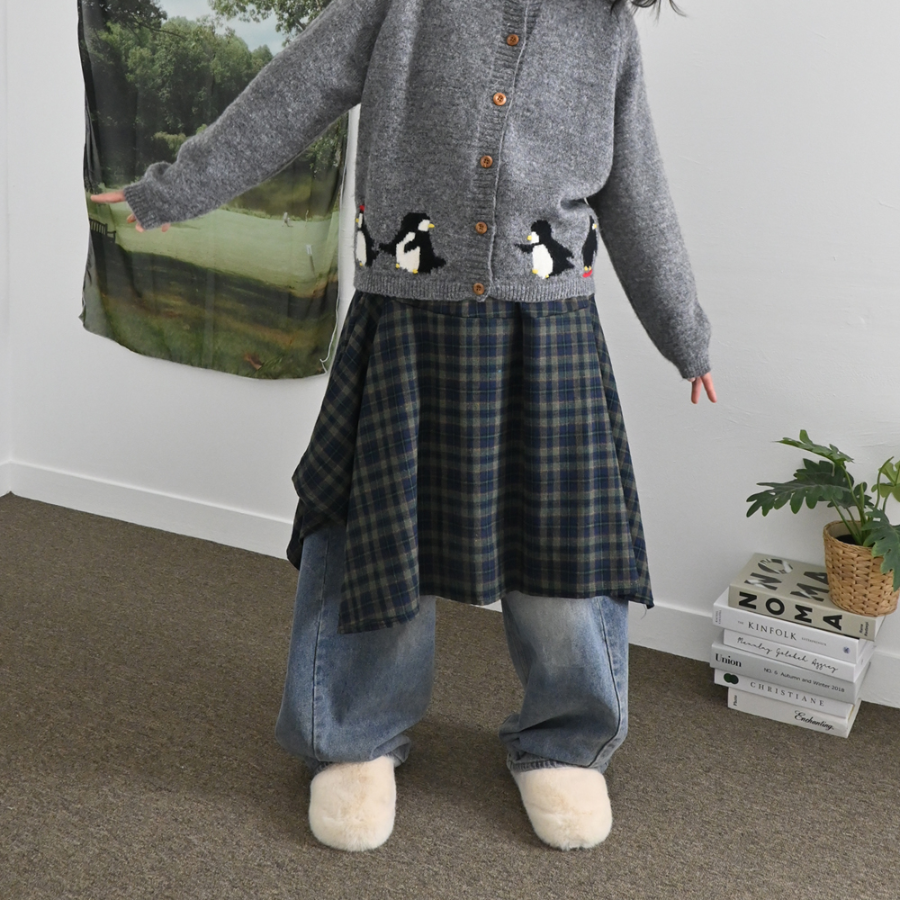 Асимметричная юбка в клетку