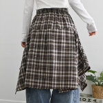 Асимметричная юбка в клетку