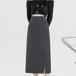 S-Серый-Миди юбки