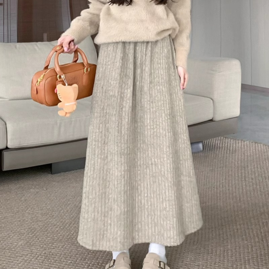 Флёровая юбка на резинке из утеплённого трикотажа