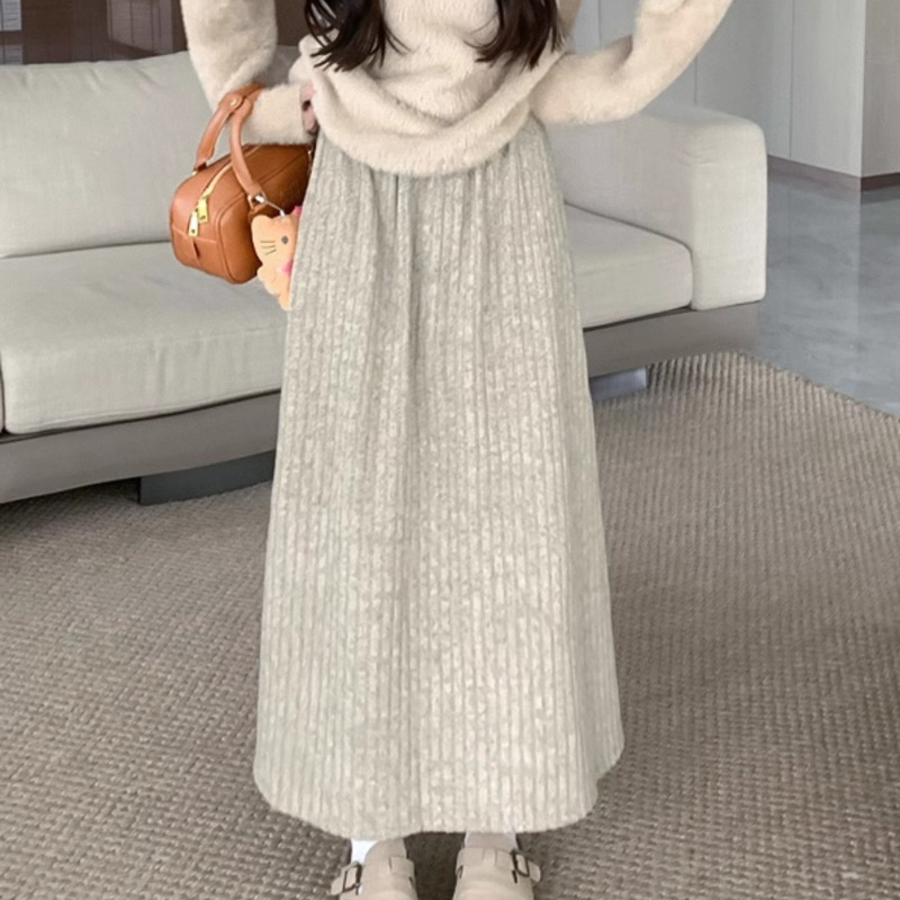 Флёровая юбка на резинке из утеплённого трикотажа