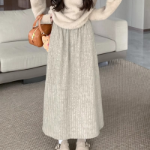 Флёровая юбка на резинке из утеплённого трикотажа