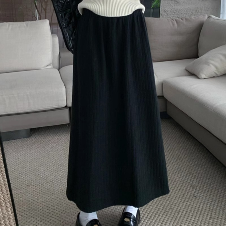 Флёровая юбка на резинке из утеплённого трикотажа