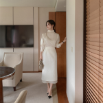 Юбка H-силуэта с цветочным жаккардом и вставками из органзы