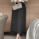 Юбка H-силуэта с цветочным жаккардом и вставками из органзы