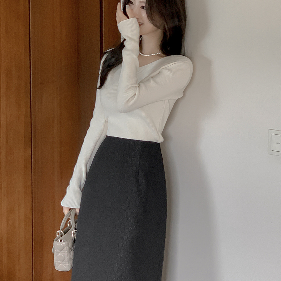 Юбка H-силуэта с цветочным жаккардом и вставками из органзы