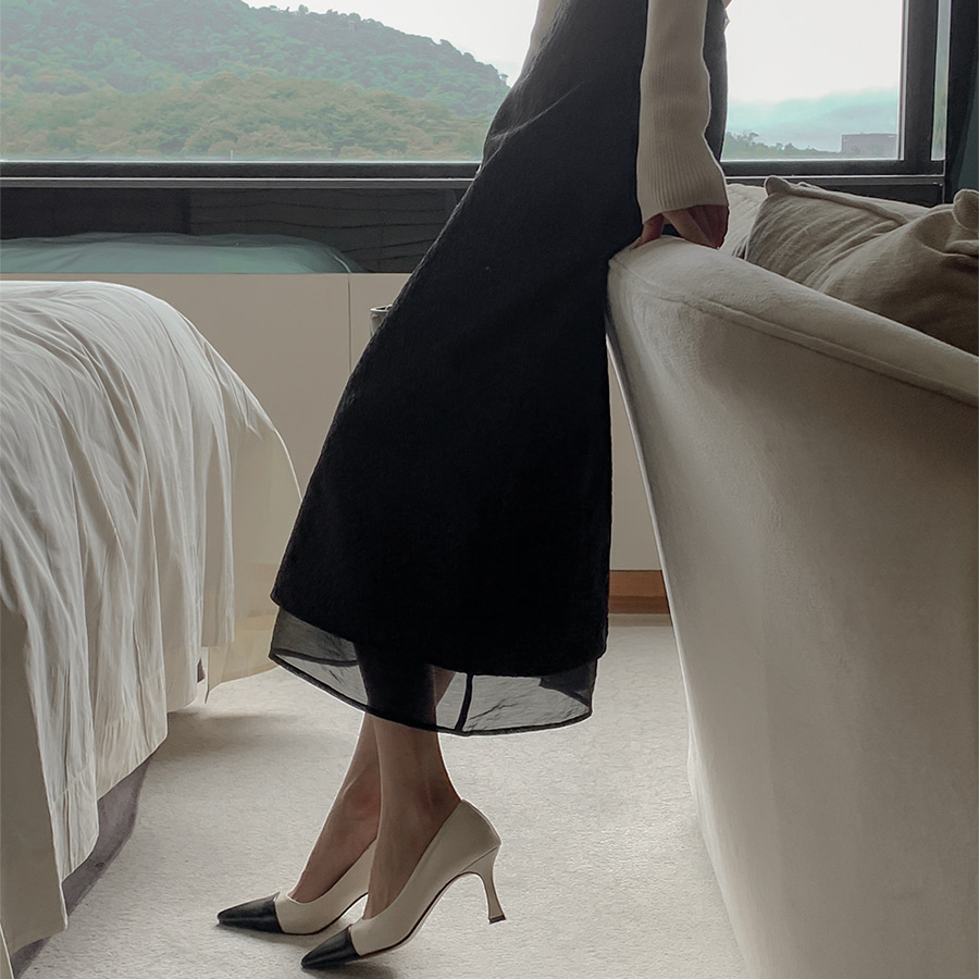 Юбка H-силуэта с цветочным жаккардом и вставками из органзы