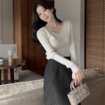 Юбка H-силуэта с цветочным жаккардом и вставками из органзы