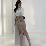 Классическая миди-юбка H-силуэта с поясом