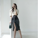 Классическая миди-юбка H-силуэта с поясом