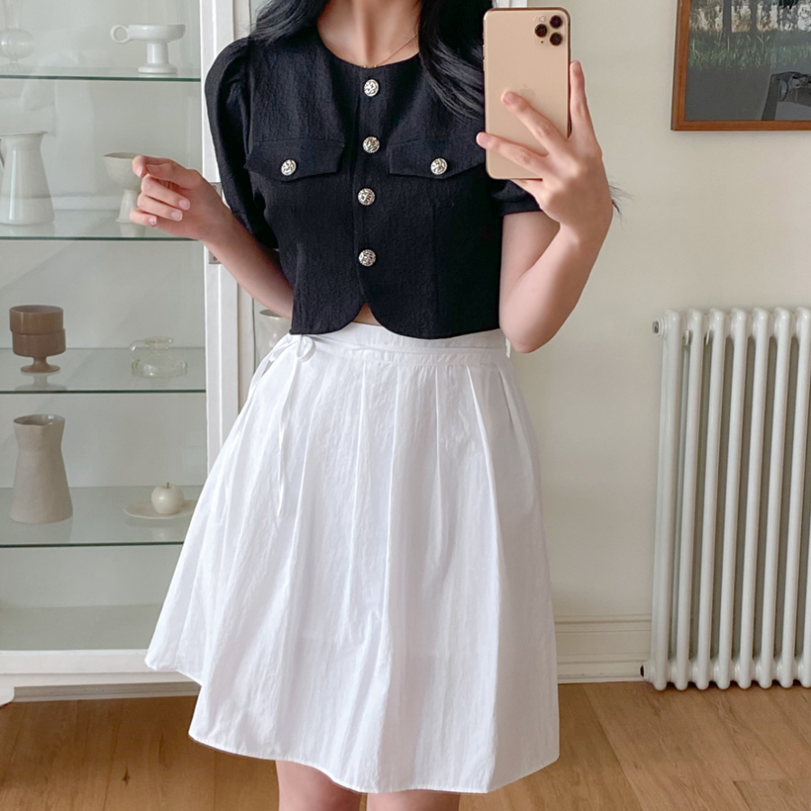 Миди-юбка с плиссировкой, поясом и задней резинкой