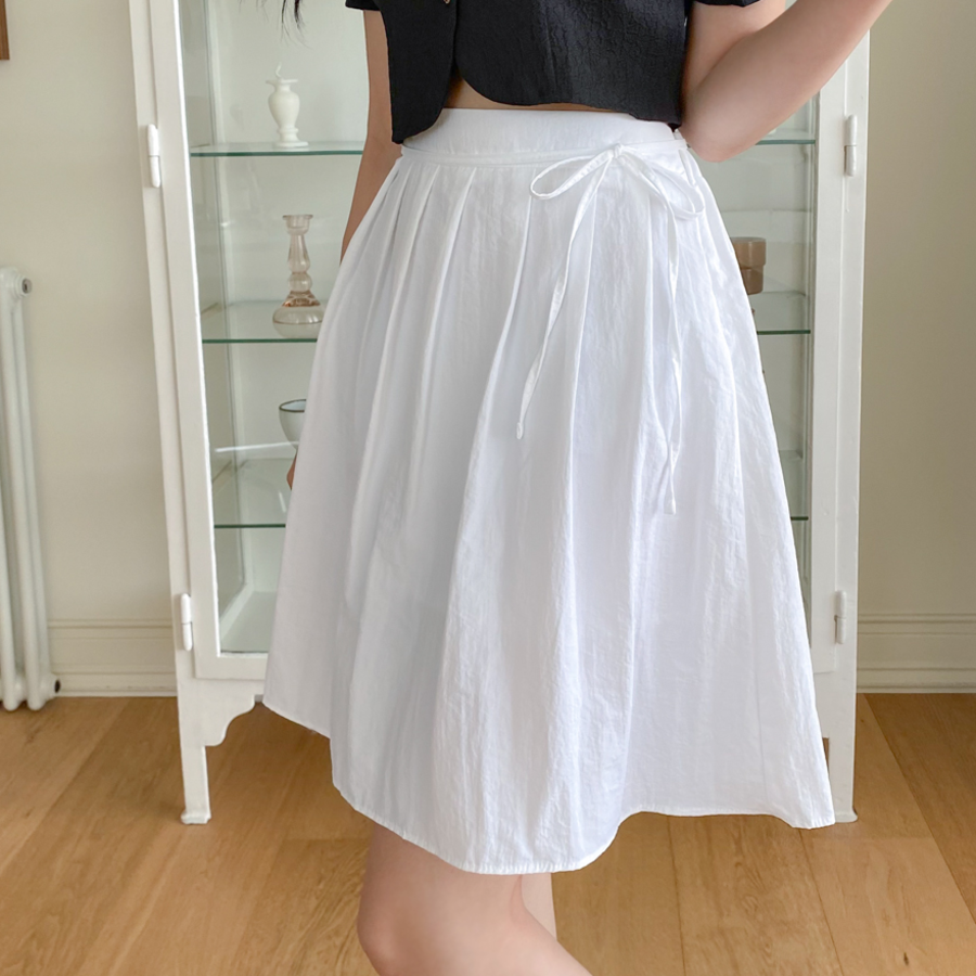 Миди-юбка с плиссировкой, поясом и задней резинкой