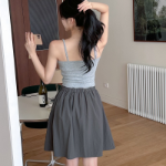 Миди-юбка с плиссировкой, поясом и задней резинкой