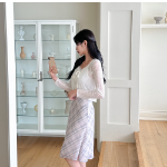 Клетчатая миди-юбка с бантом и лёгким шифоном