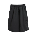 Женская миди-юбка с накладными карманами из нейлона