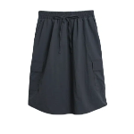 Свободный размер-Темно-серый-Миди юбки