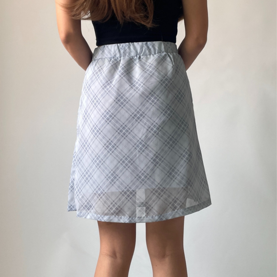 Клетчатая шифоновая миди-юбка в стиле балеткор