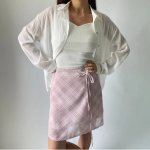 Клетчатая шифоновая миди-юбка в стиле балеткор