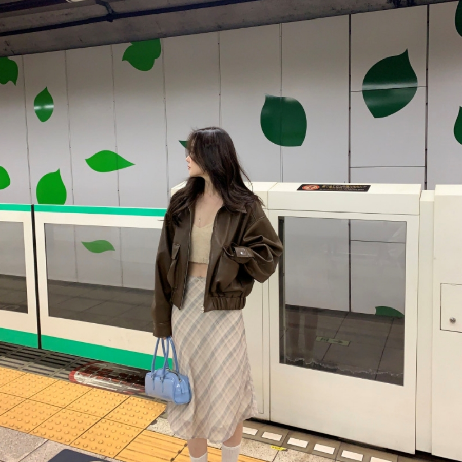 Клетчатая шифоновая миди-юбка