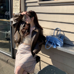 Клетчатая шифоновая миди-юбка