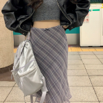 Клетчатая шифоновая миди-юбка