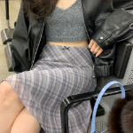 Клетчатая шифоновая миди-юбка