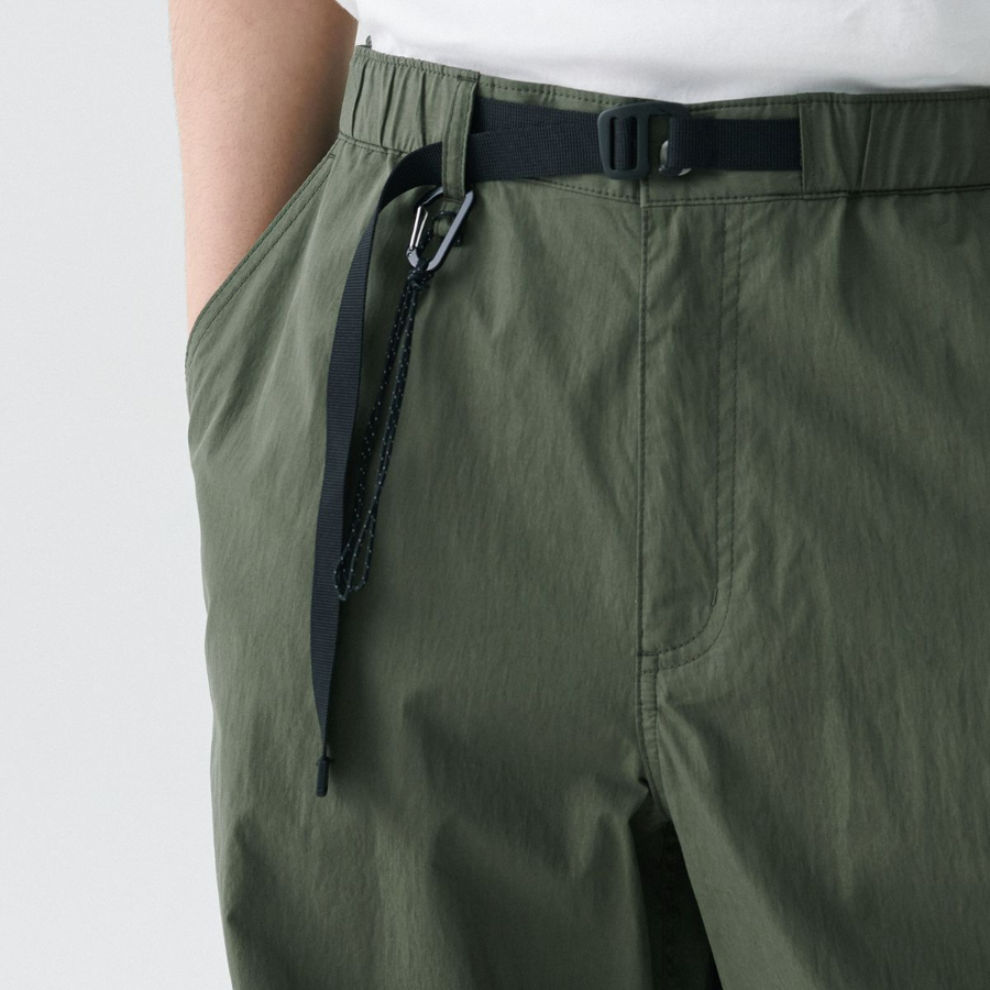 City Leisure CN Wide Belted Parachute Pants [Khaki]