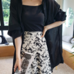 Женственная длинная юбка A-силуэта с цветочным принтом