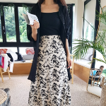 Женственная длинная юбка A-силуэта с цветочным принтом