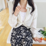 Женственная длинная юбка A-силуэта с цветочным принтом