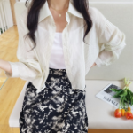 Женственная длинная юбка A-силуэта с цветочным принтом