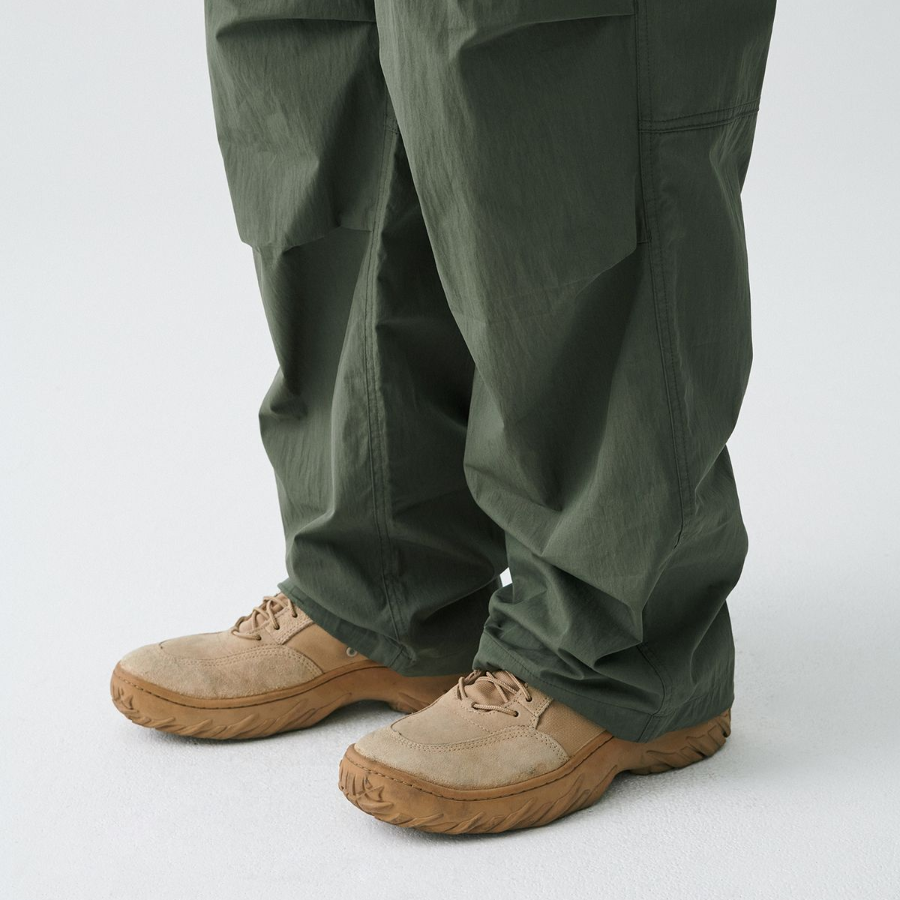 City Leisure CN Wide Belted Parachute Pants [Khaki]