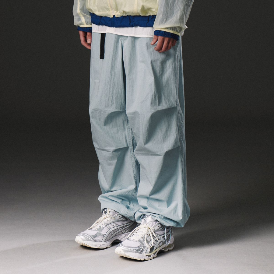 City Leisure CN Wide Belted Parachute Pants [Cloudy Blue]