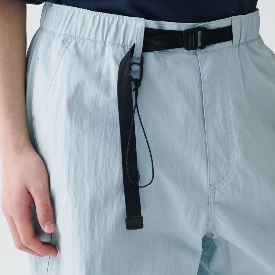 City Leisure CN Wide Belted Parachute Pants [Cloudy Blue]