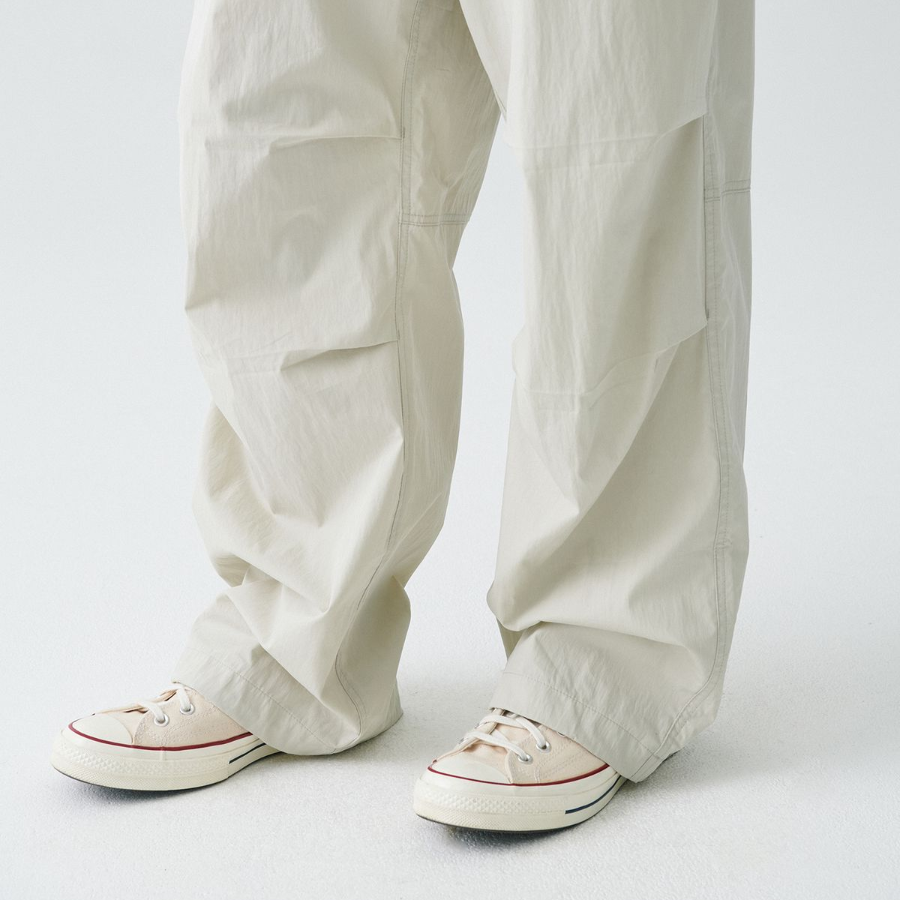 City Leisure CN Wide Belted Parachute Pants [Dusty Cream]