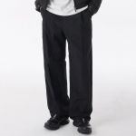 Nylon One-Tuck Wide String Pants [Black]