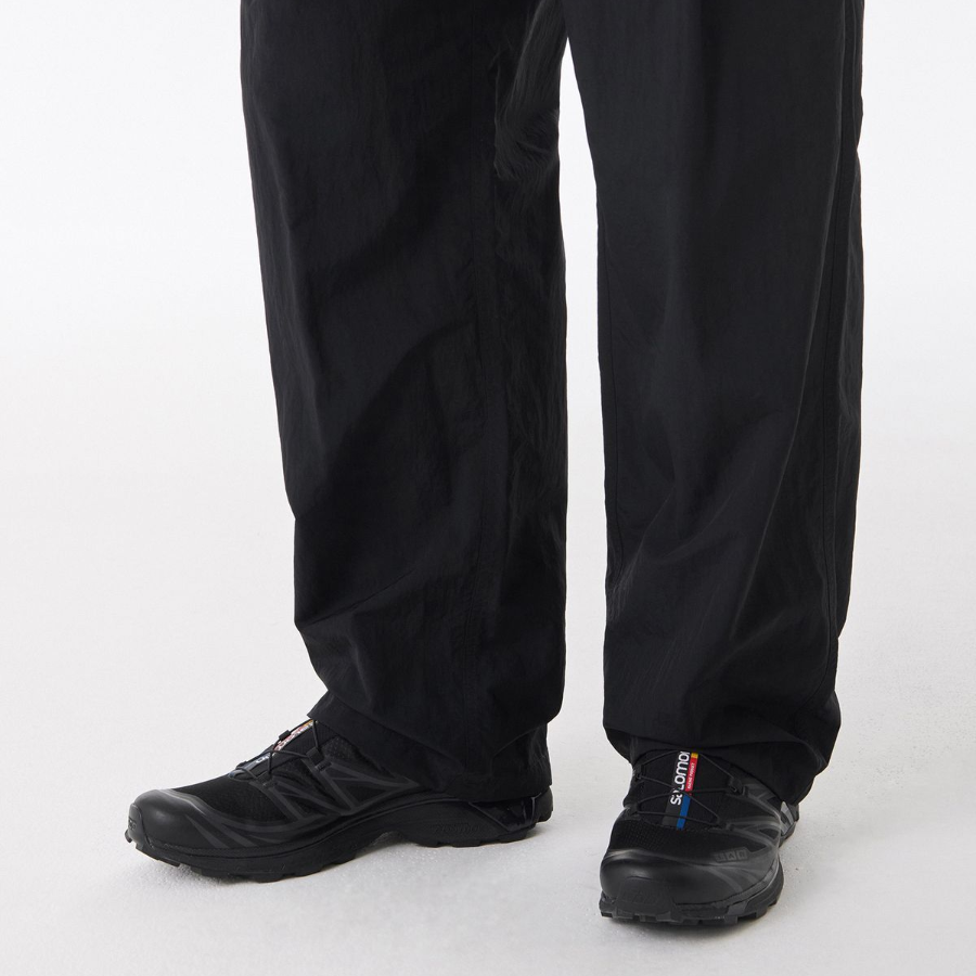 Nylon One-Tuck Wide String Pants [Black]