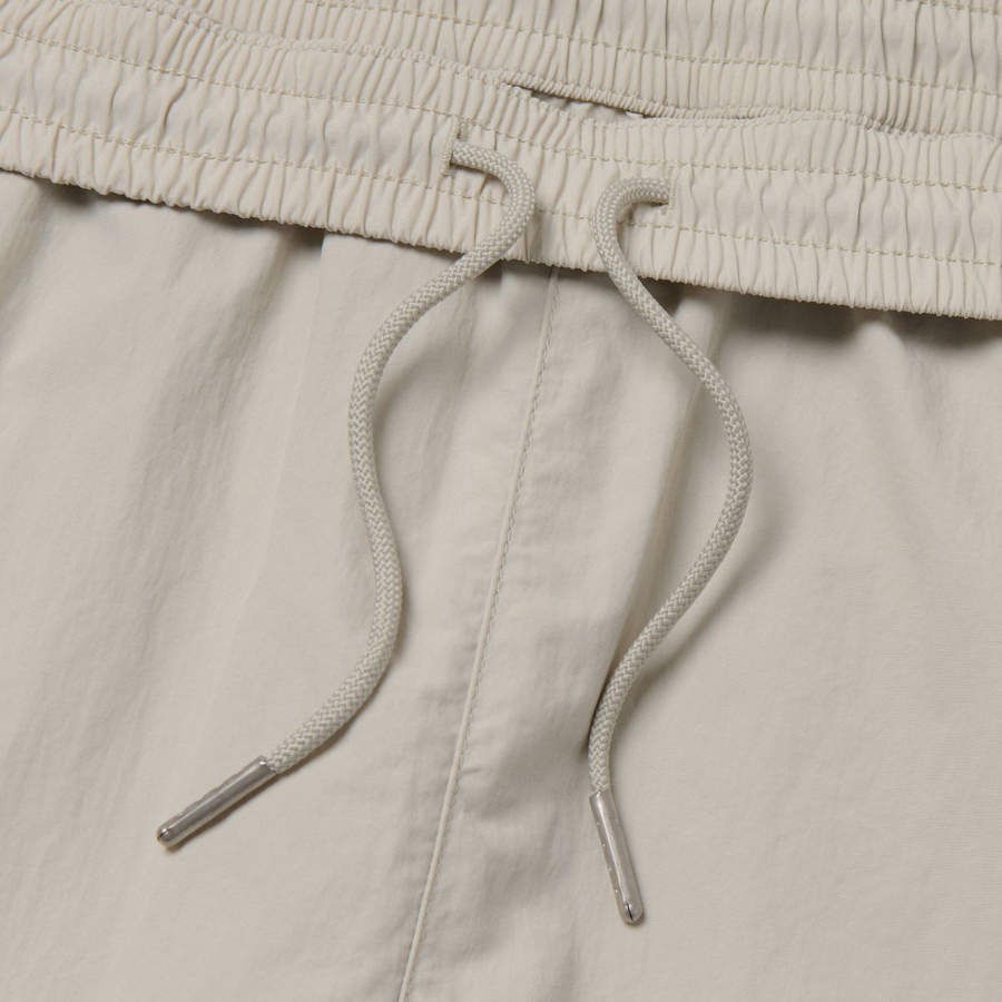 Nylon One-Tuck Wide String Pants [Dusty Cream]