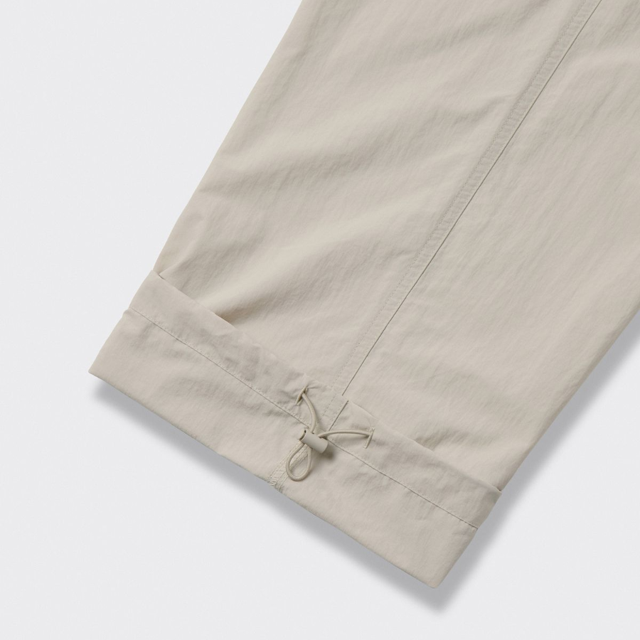 Nylon One-Tuck Wide String Pants [Dusty Cream]