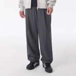 Nylon One-Tuck Wide String Pants [Gray]