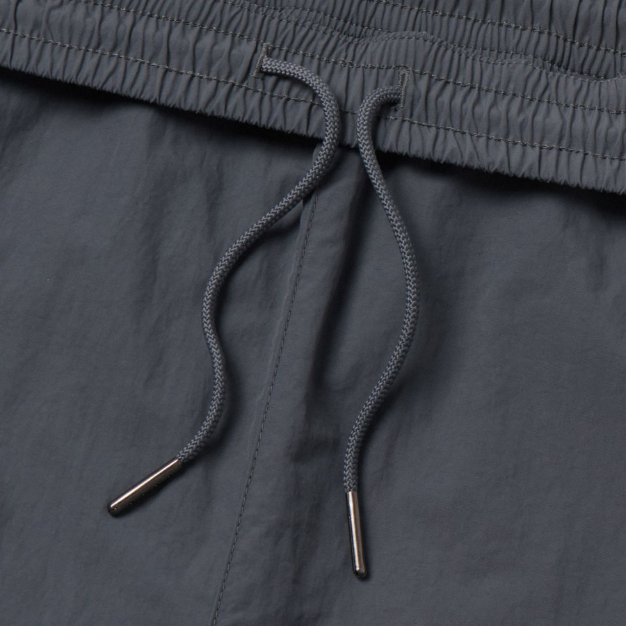 Nylon One-Tuck Wide String Pants [Gray]