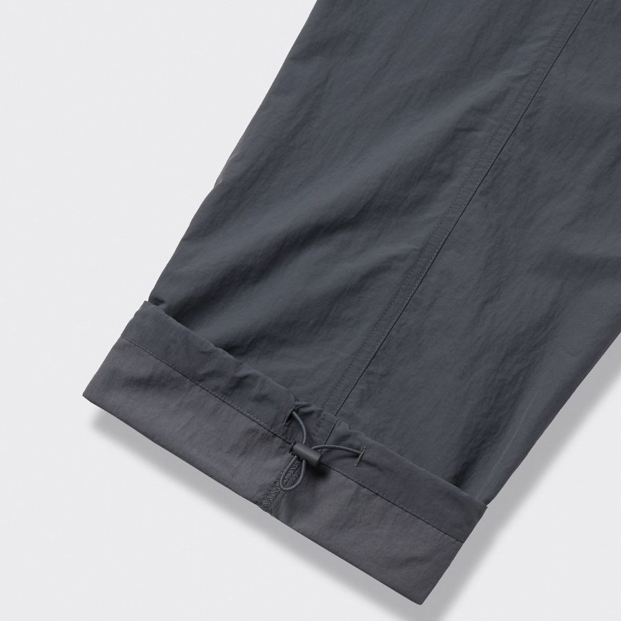 Nylon One-Tuck Wide String Pants [Gray]