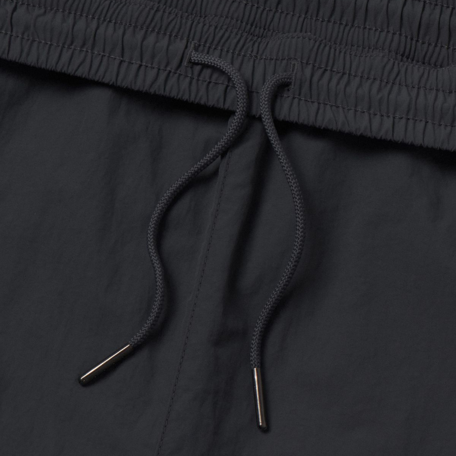 Nylon One-Tuck Wide String Pants [Dark Gray]