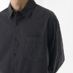 Musinsa Standard Relaxed Cotton Tencel Pigment Shirt – Charcoal Grey