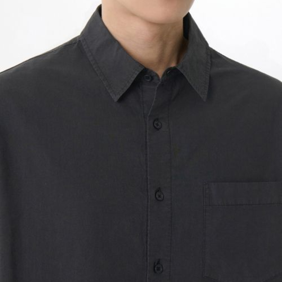 Musinsa Standard Relaxed Cotton Tencel Pigment Shirt – Charcoal Grey