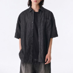 Musinsa Standard Oversized Short Sleeve Denim Shirt – Black